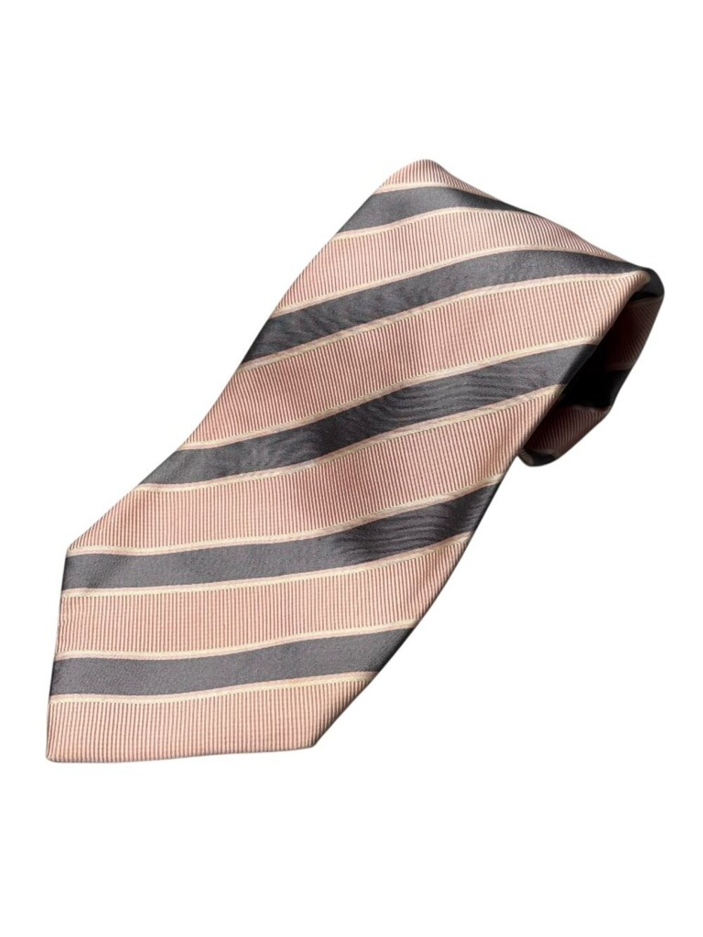 Stefano Ricci Tie Made in Italy Pink / Grey Striped 100% Silk Woven 4.5"